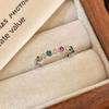 18K Gold-Plated S925 Silver Rainbow Zirconia Open Ring for Women - Retro Niche Design, Exquisite and Cool Style.