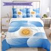 Set Biancheria da Letto Stampata Calcio Argentina 3 Pezzi Copriletto Traspirante Accogliente come Regalo per Inaugurazione Casa o Festa