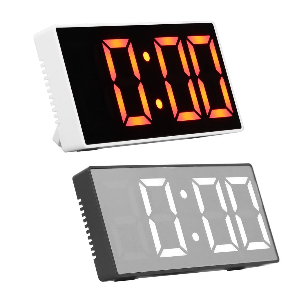 Digital Alarm Clock LED Mirror Electronic Clock USB Power Temperature Humidity Monitors Alarm for Ho
