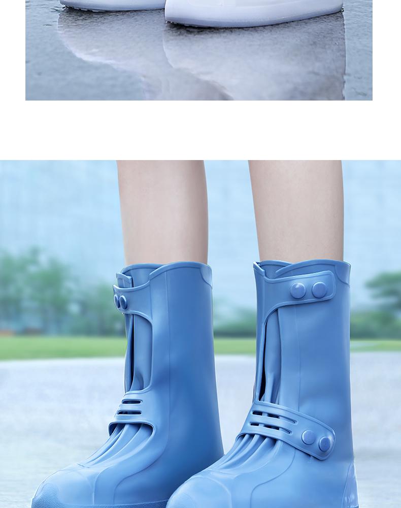 Waterproof Non-Slip Rain Boots: Thickened Silicone Shoe Covers for Men, Women, and Kids - Wear-Resistant, High-Top Design for Rainy Days.