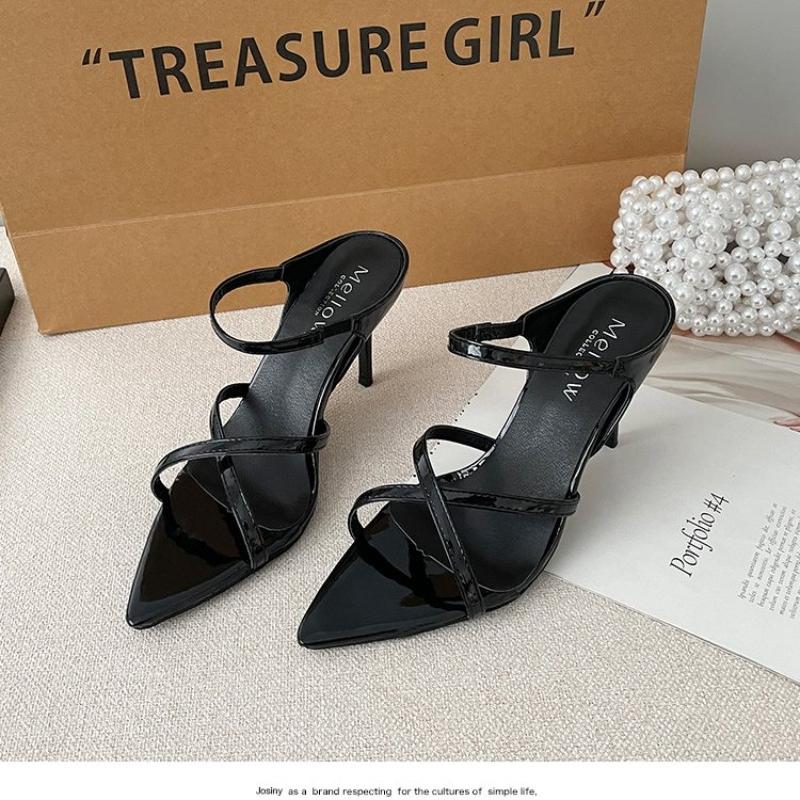 

Модные летние новые сексуальные женские тапочки с перьями, туфли на высоком каблуке, меховые туфли-мюли на шпильке с острым носком, женские шлепанцы, обувь Ytmtloy Zapatillas Mujer Casa 35 чёрный