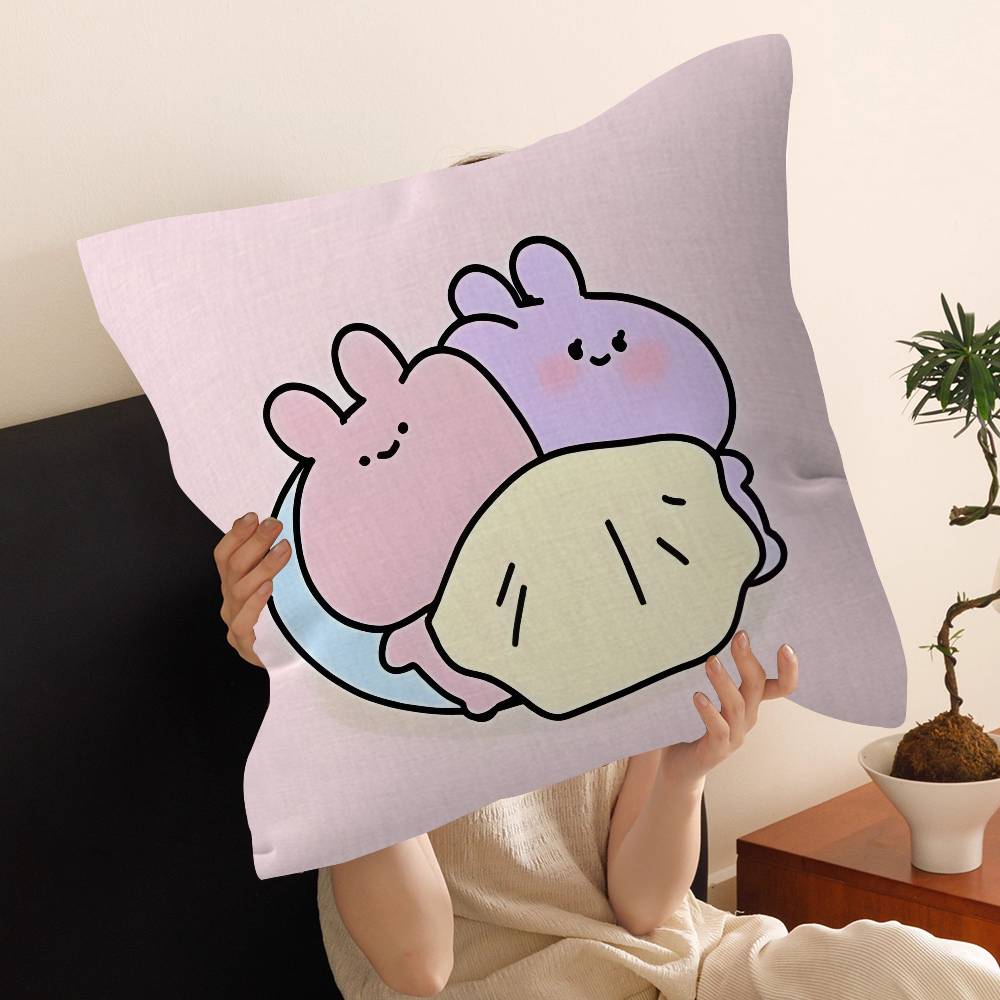 Cartoon Asamimichaan Asleep Cute Asamimi Office Cushion Pillowcase Car Cushion CoverXCM Lumbar Pillowcase Sofa Pillowcover