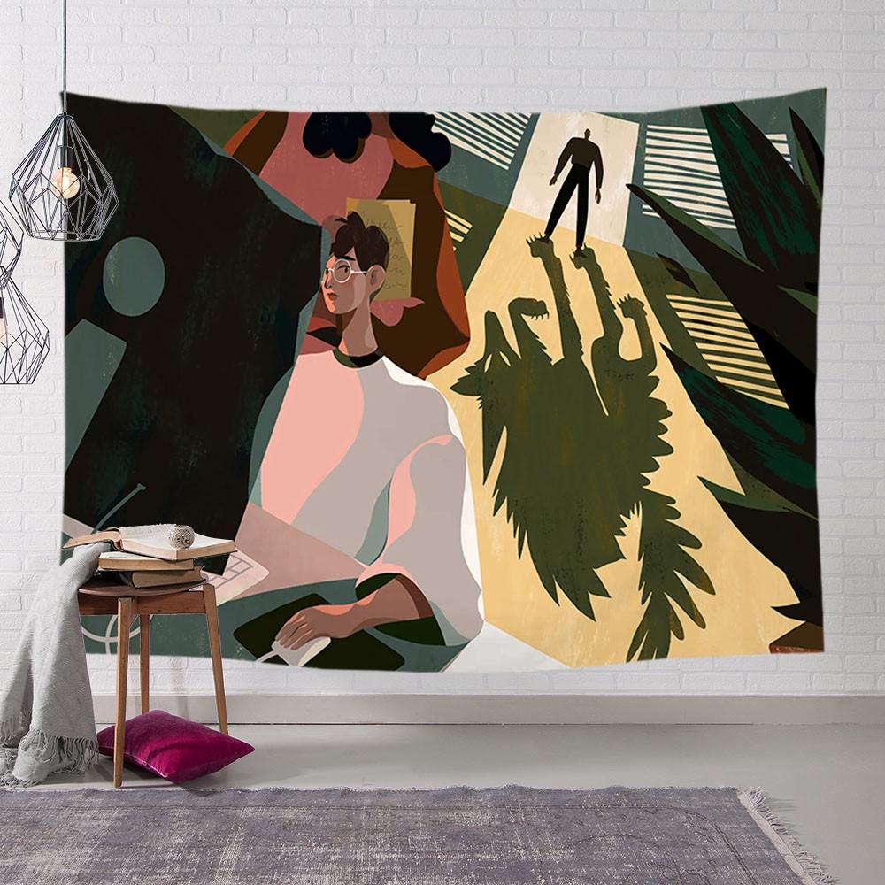 

Домашний декор Картина Узор Гобелен Настенный декор Креативное искусство Масло Фон Ткань Спальня 100x75cm