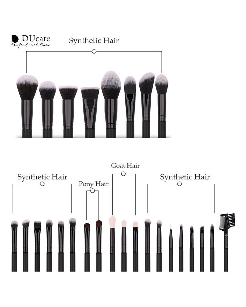 DUcare 27-teiliges Make-up-Pinsel-Set, professionelle Kosmetikpinsel, Augenbrauen, Puder, Foundation, Schatten, Make-up-Werkzeuge