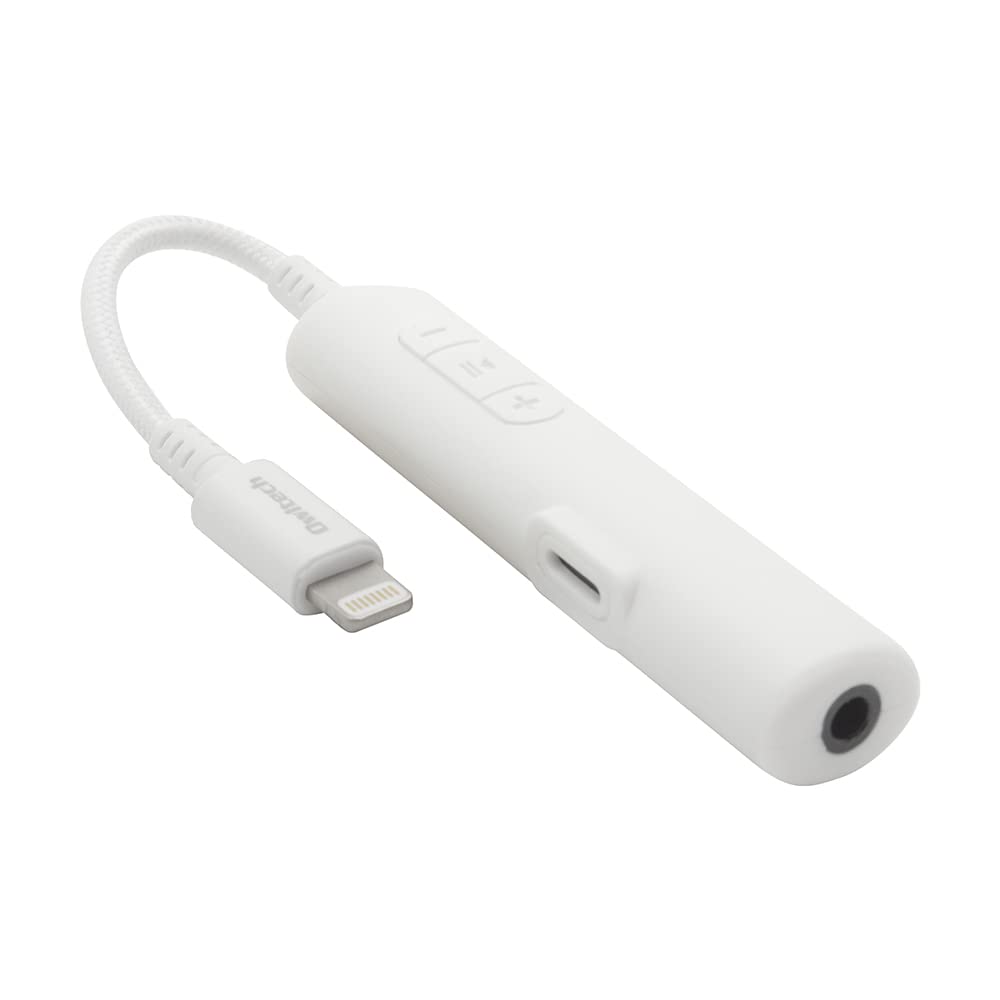 

Аудиоконвертер Owltech Lightning на Mini Jack с адаптером Lightning для зарядки MFi, порт 3,5 мм, совместимый с высоким разрешением, ЦАП 48 кГц/24 бита, белый