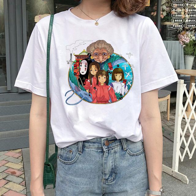 Totoro Spirit Away Tričko Studio Ghibli Femme Japonské Cartoon Anime Dámské Tričko Tričko Miyazaki Hayao Oblečení Žena Kawaii