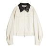 French Color Block Fashion Design Workwear Barn Style Lapel Casual Loose Versatile Long Sleeve Jacket Women Jackets EF53441