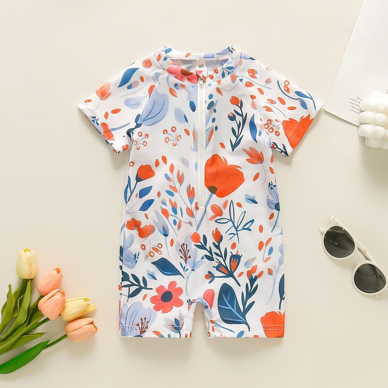 

Дитячий порожнистий суцільний купальник із кольоровими блоками 100 білий