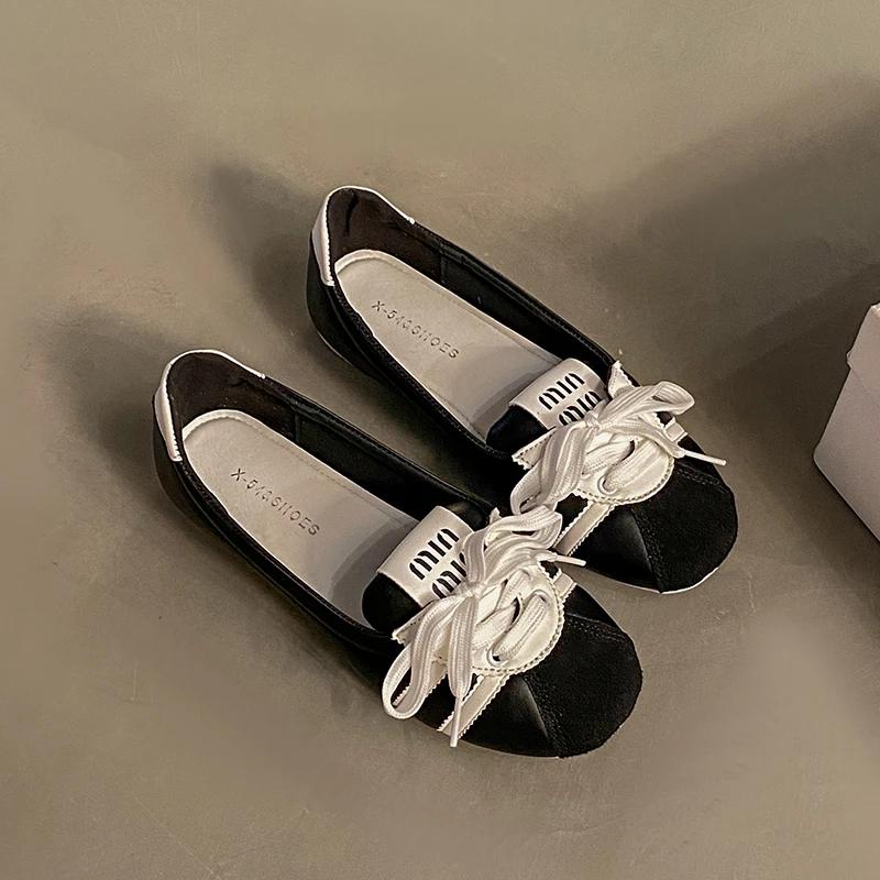 

Women s Sneakers Fashion Breathable Shallow Flats Shoes Casual Comfortable Lace Up Mary Jane Ballet Shoes Zapatos Mujer 35 чёрный