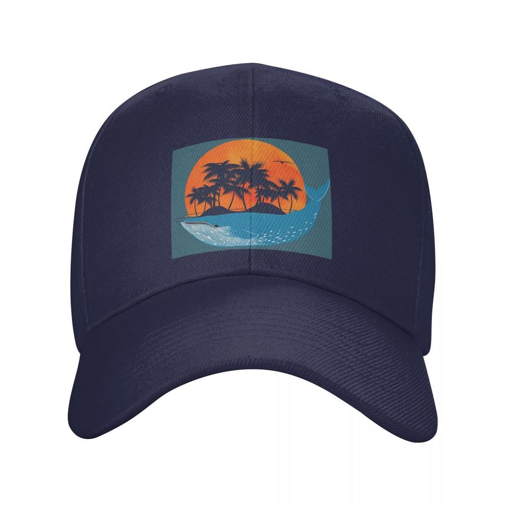Cartoon Whale Ocean Animal Sunset Print Baseball Caps Snapback Men Women Hats Outdoor Cap Hip Hop Baseball Hat Casquette