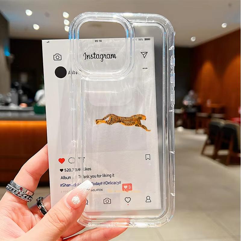 Fashion Leopard Print Soft Phone Case For iPhone 17 Pro Max Case 17 Air 16 15 14 13 12 Mini 7 8 Plus 16E Creative Clear Cover