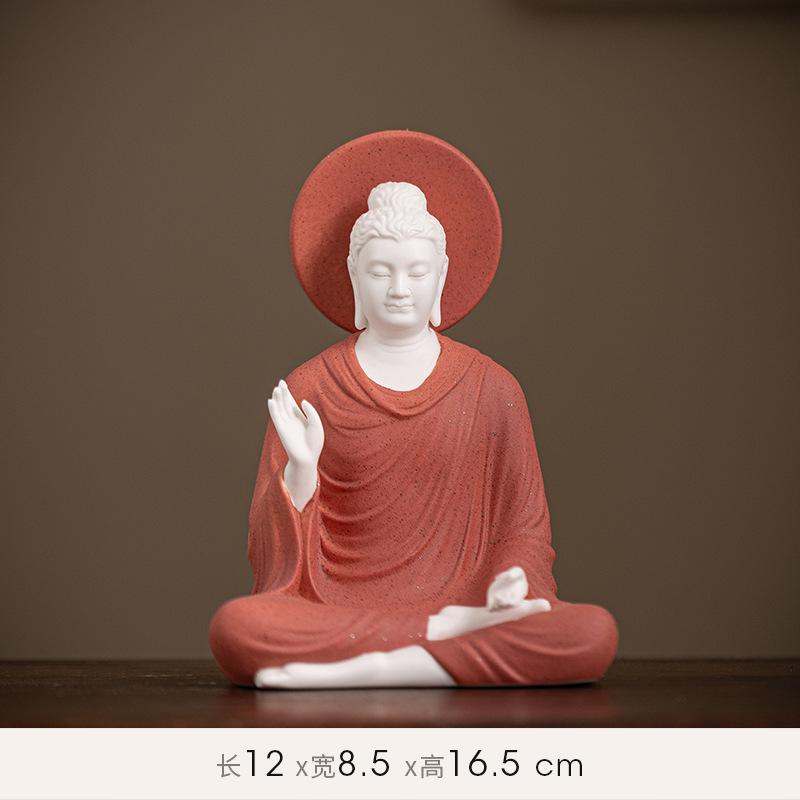 Buddha Statue Tathagata Buddha Figure Sakyamuni Large Buddha Statue Ceramic Lamp Circle Customized For Incense Porch Home Decor