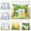 Healing Iittle Fresh Cartoon Animal Cushion Cover Linen Pillowcase Soft For Sofa Bed Home Room Decor