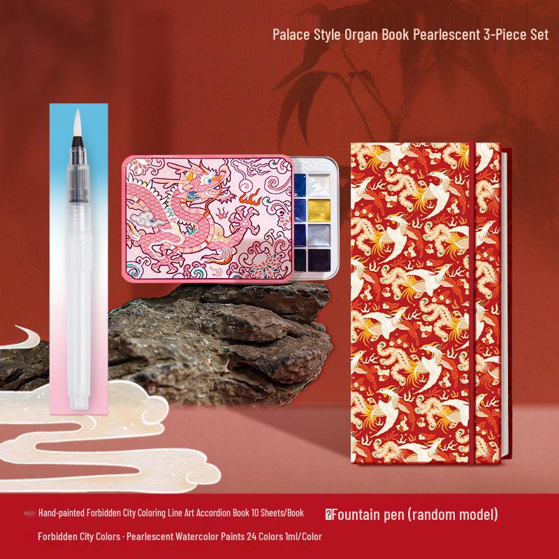 Feile Bird 60-Farben Dunhuang schillernde perlmuttfarbene Aquarell-Geschenkbox für chinesische & Thangka Goldlinienmalerei