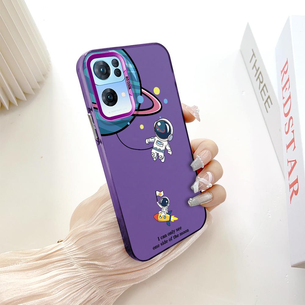 Malowany wzór Kolorowy Srebrny Dwustronny Twardy Obudowa Odporna Na Wstrząsy Anty-upadki Telefon Obudowa do OnePlus OPPO Reno Realme