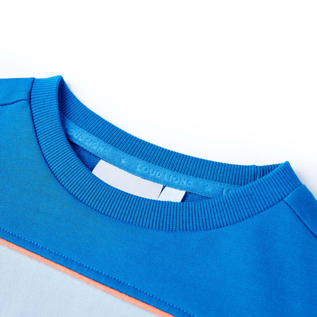 Children's Sweatshirt, Light Blue And Bright Blue, 128