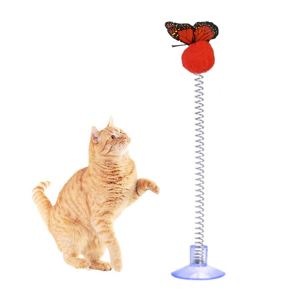 1 buc Jucărie Pisică Arcuș cu Pene Ventuză Multicolor Minge de Blană de Pisică Baghetă Teaser Jucării Interactive pentru Animale de Companie Jucării Scărpinătoare pentru Pisici Consumabile Culoare Aleatorie