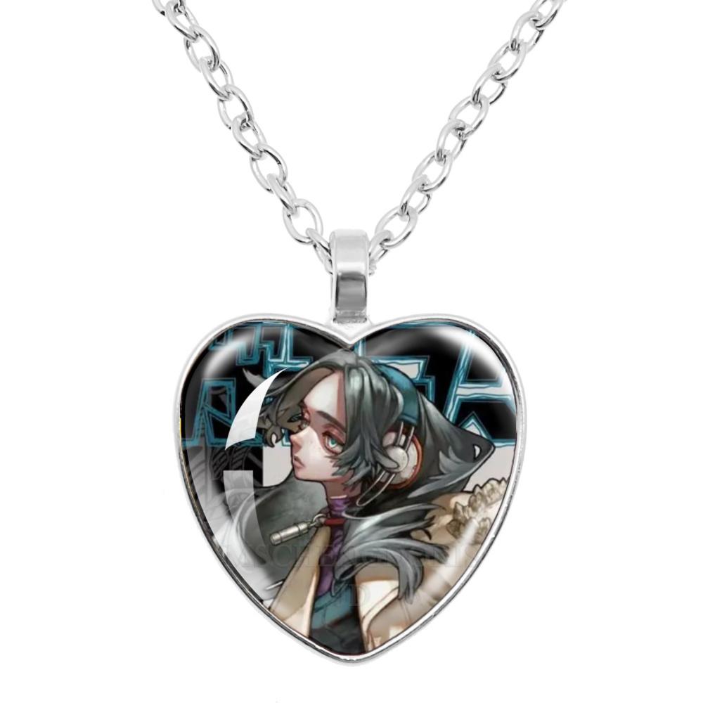 GACHIAKUTA Halskette Glas Herzform Anhänger Halskette Gachiakuta Zeichentrickfigur Halskette Schmuck Dekoration Fans Sammeln Geschenk