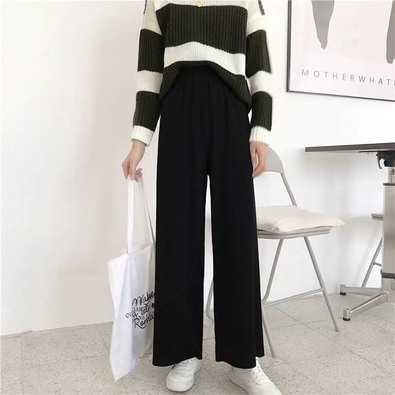 Women s 2026 Korean Style High-Waisted Wide-Leg Slimming Casual Pants S