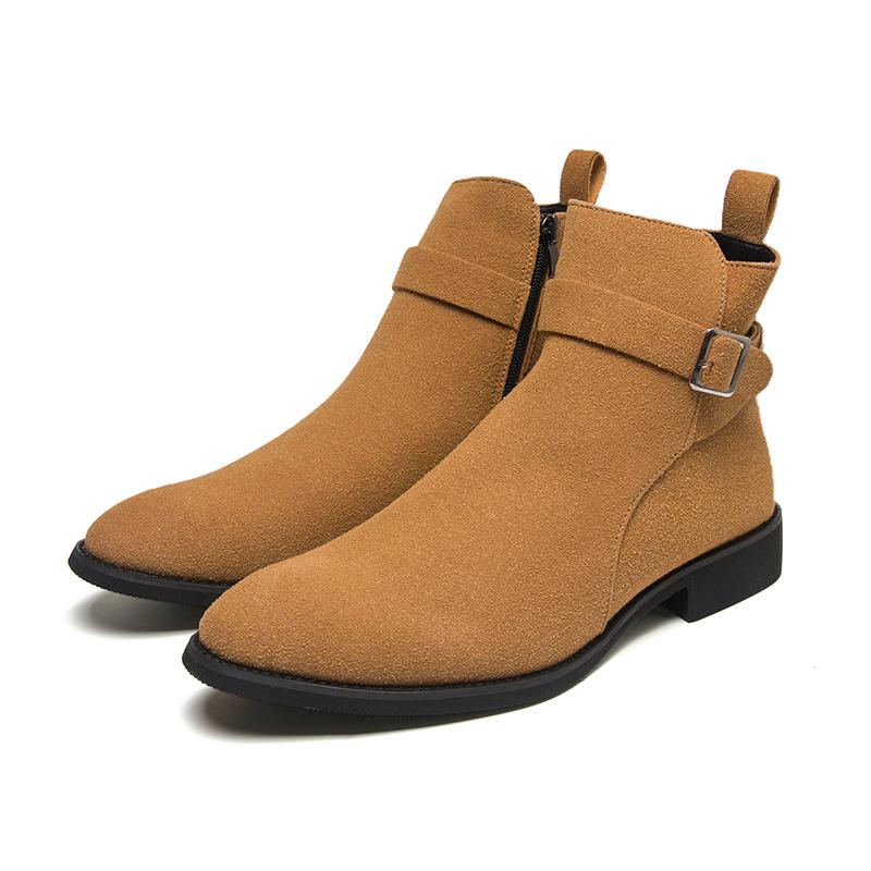 

Men s casual leather boots large size autumn and winter new men s retro short boots fashion trend anti-velvet leather shoes 47