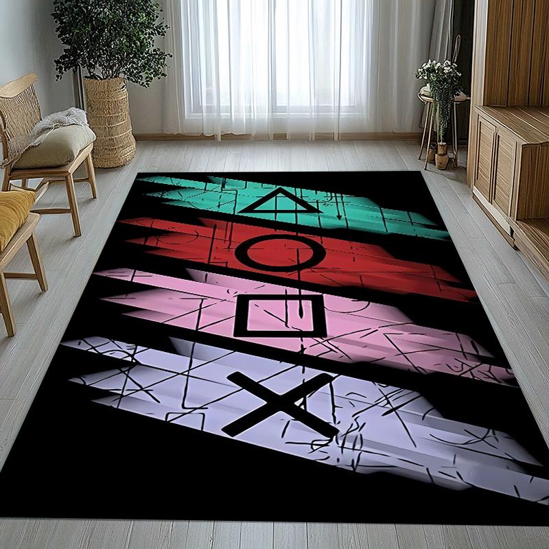 Cartoon Game Gamer Zone Controller Logo Living Room Non-Slip Area Rug Soft Carpet for Bedroom Playroom Sofa,Home Decor Doormat