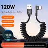 Spiral Design USB Charger Cable Retractable Retractable Charging Cord  For Xiaomi
