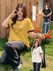 2026 Spring Plus Size Women's Color Block Round Neck Short Sleeve Loose T-Shirt