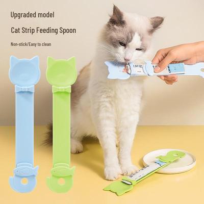 Long Handle Cat Treat Squeeze Spoon - Pet Feeding Utensil