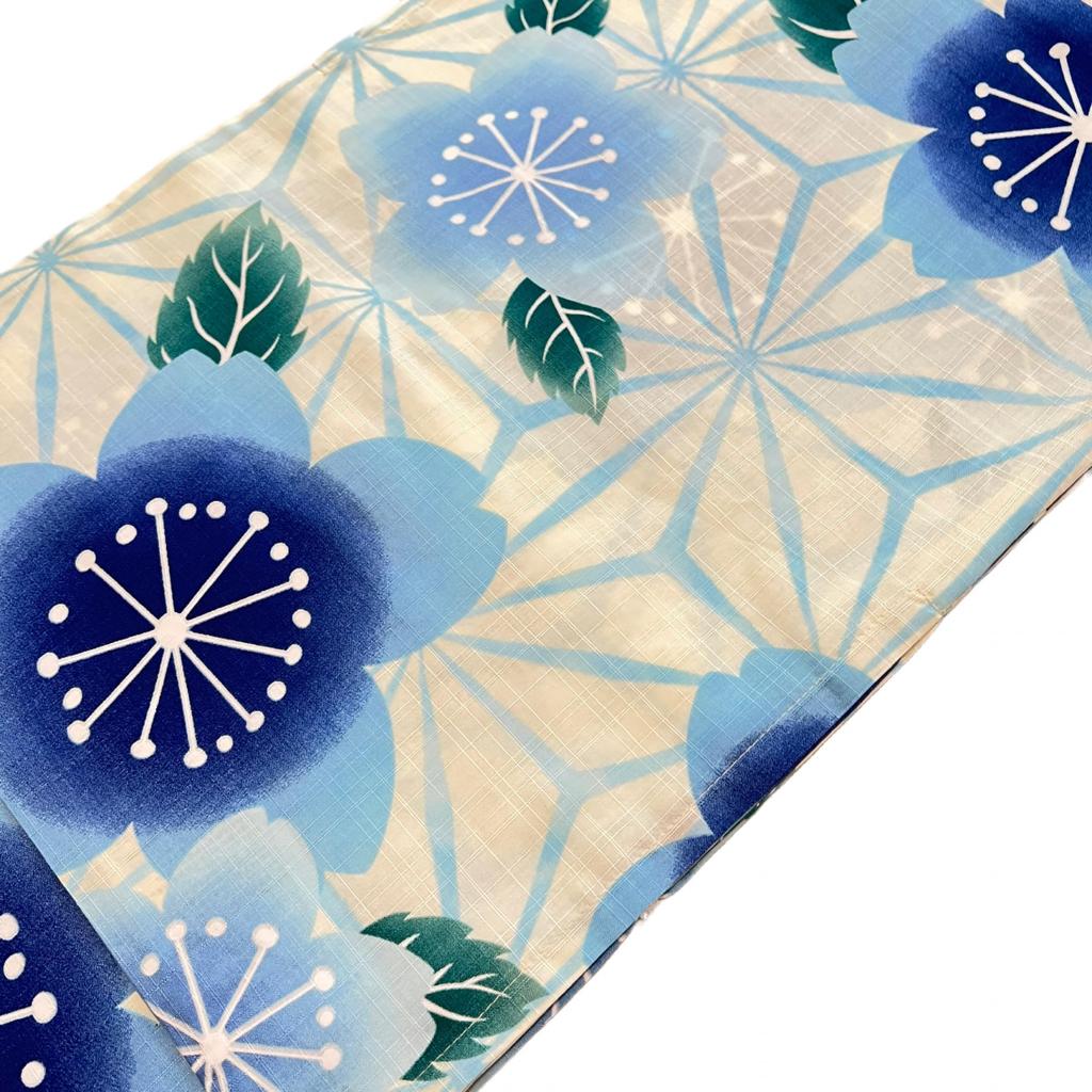 Women's Yukata (Single Item), Unique Weave, Classic Style, Cute, Suitable for Adults 155cm - 170cm (Light Blue Cherry Blossom)