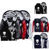Elegant Punisher Unisex Skull Winter Fleece Jacket Coat With Plush Warm Hoodie