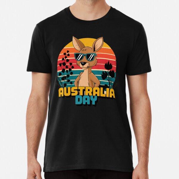Australia Day Retro Kangaroo TShirt Made in Australia Unisex T-Shirt L