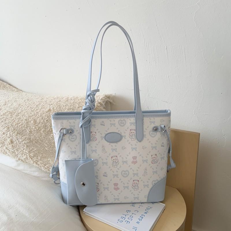 

Printed Bag Women s 2025 New Cross-body Small High-end Fashionable Handle Bucket one size синий
