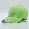 New women's diamond-encrusted baseball cap spring and summer cotton sunshade butterfly bamboo leaf rhinestone cap
