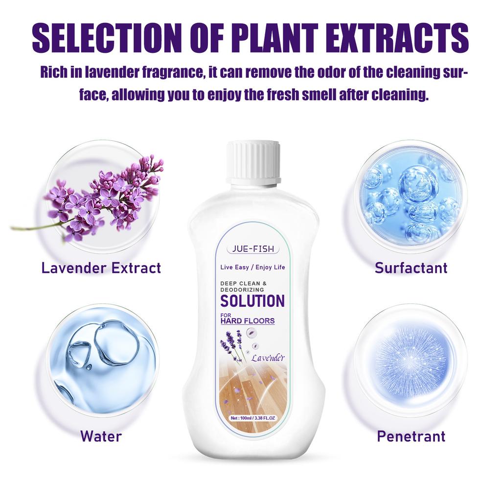 JUE-FISH Household Wood Floor Cleaning Liquid Decontaminating Decontaminating Perfuming Cleaner Polishing Quick-Drying Brightening Floor Stain Remover