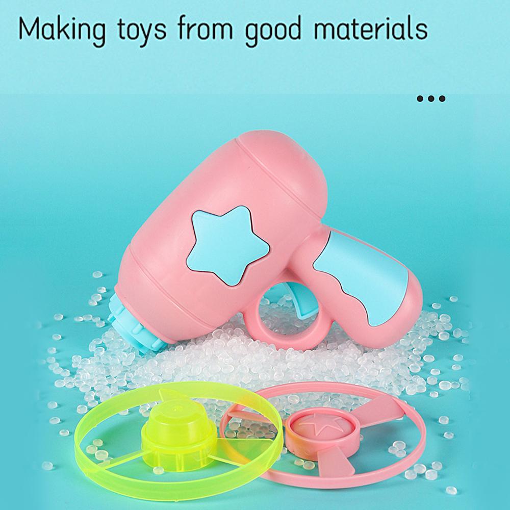 2 In 1 Flying Saucer Gyroscope Gun Flying Disc Launcher Toy Kids Interactive Toys Set (7Pcs)