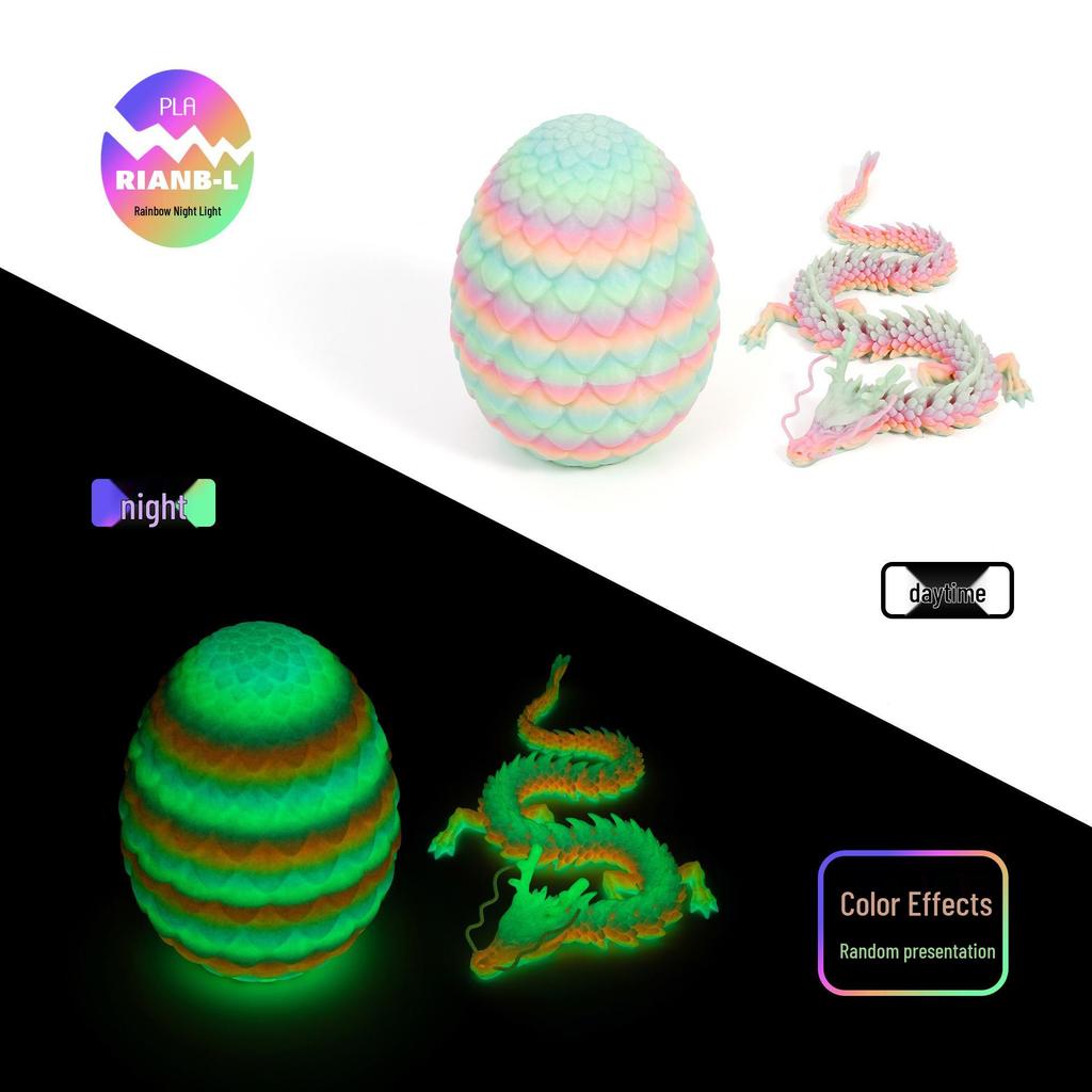 Colorful 3D Chinese Dragon Egg Ornaments - Trendy Decorative Gift & Toy
