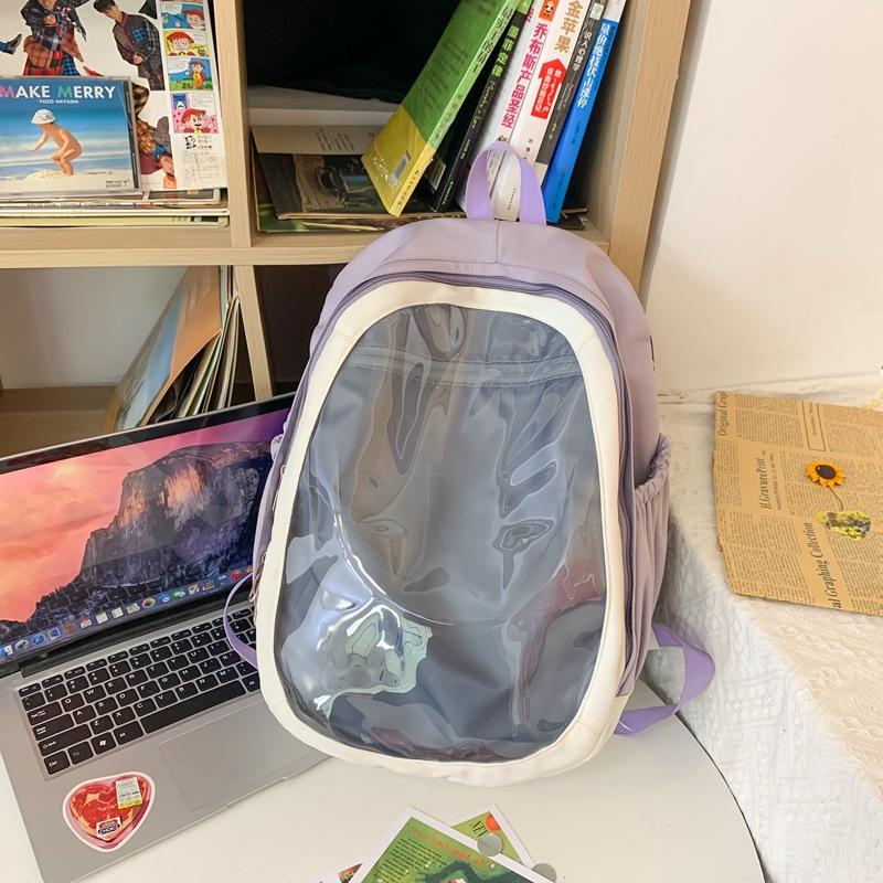 New Harajuku Ita Bag Backpacks Summer Nylon Transparent School Satchels Student Large Capacity Sweet Chic Shoulder Bag Mochila
