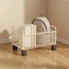 Wire Storage Basket with Wheels Space-Saving Under Desk Cart Sturdy