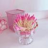 100 Pcs/Pack New Pink Disposable Cotton Swab Double Head Ear Clean Clean Wooden Sticks Cotton Swab Sticks Home