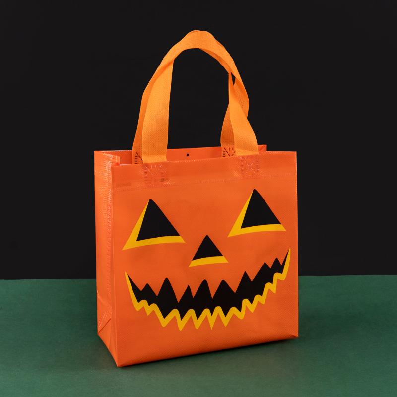 StoBag, Halloween Party Kids Waterproof Non Woven Portable Tote Bag Shopping Bag Candy Gift Bags, 12/30pcs