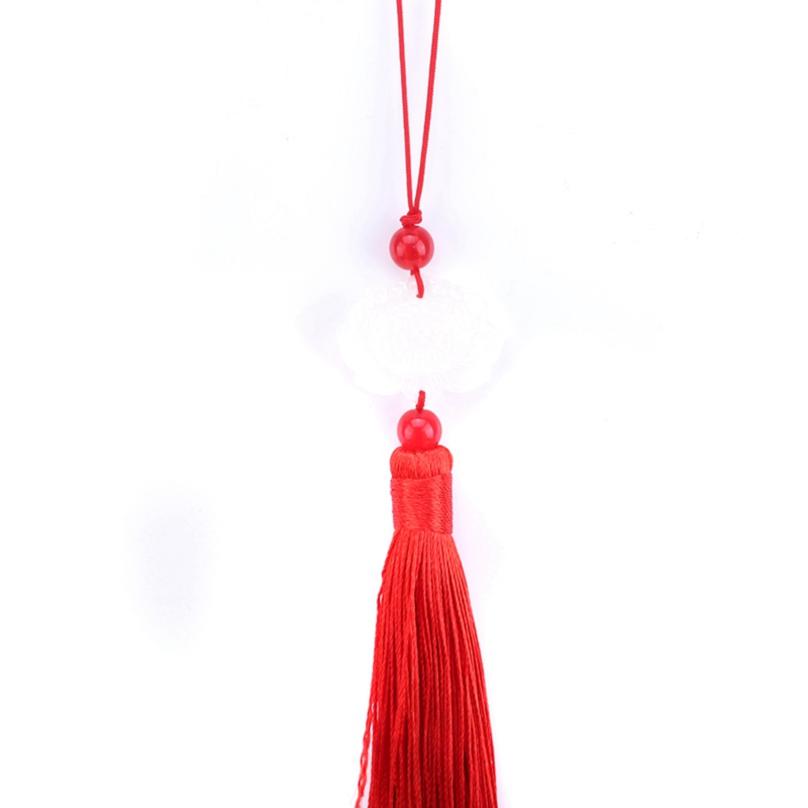 White Jade Lotus DIY Jewelry Curtain Clothes Decorative Accessories Key Car Bag Hanger Craft Tassels