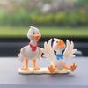 4pcs Creative Duck with Sunflowers Miniature Statues for Vehicle Interior Multifunctional Decors Resin Craft Ornaments
