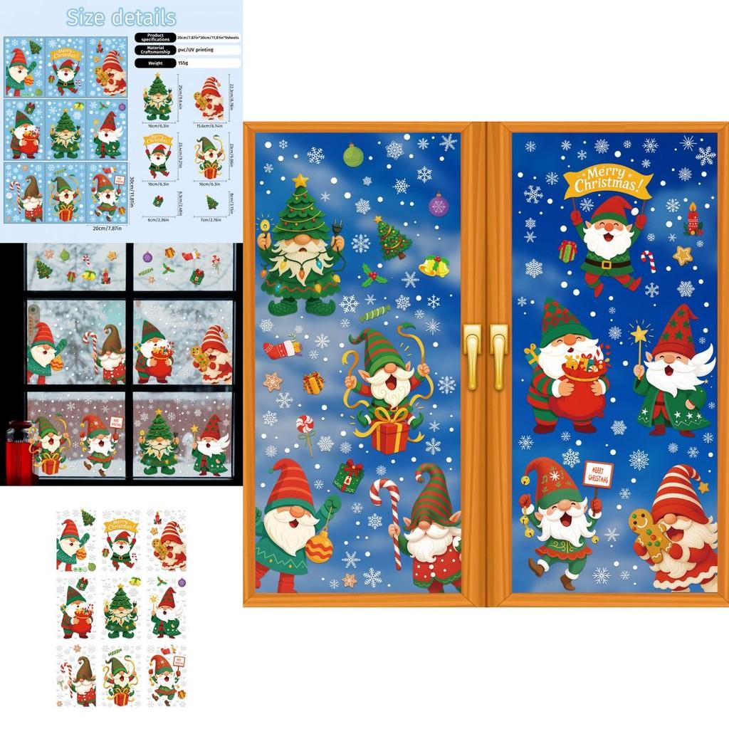 Christmas Snowflake Pvc Static Decals Set For Festive Window Art