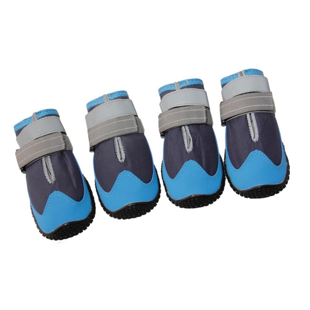 4Pcs/Set Reflective Dog Walking Boots Adjustable Strap Dog Shoes  for Medium Large Dogs