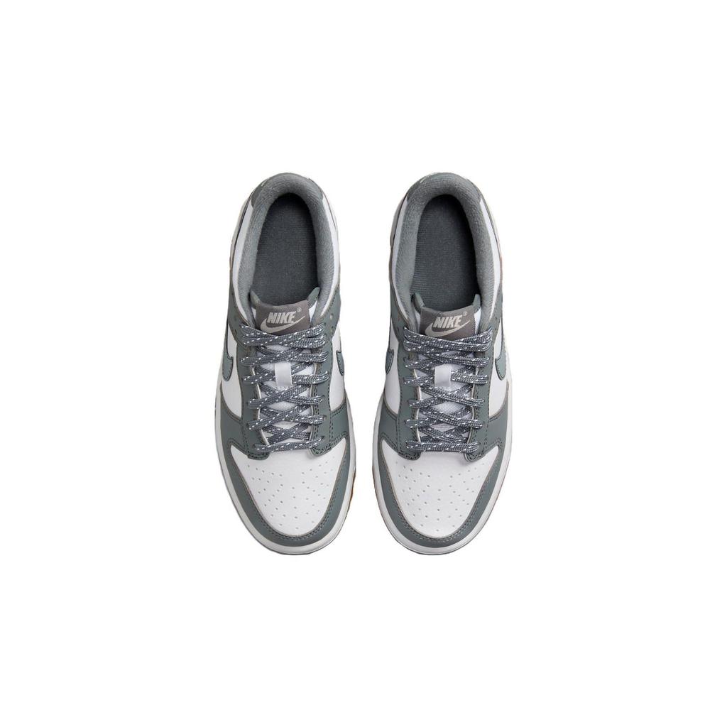 Nike Sneaker Dunk Low GS Grigio Riflettente Bambini Bianco Light-Iron-Ore Gomma-Marrone-Chiaro FV0374-100
