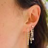 Sparking Bling 5A Cubic Zirconia Paved Long Tassel Chain Small Huggie Hoop Charm Fashion Earring Jewelry for Women