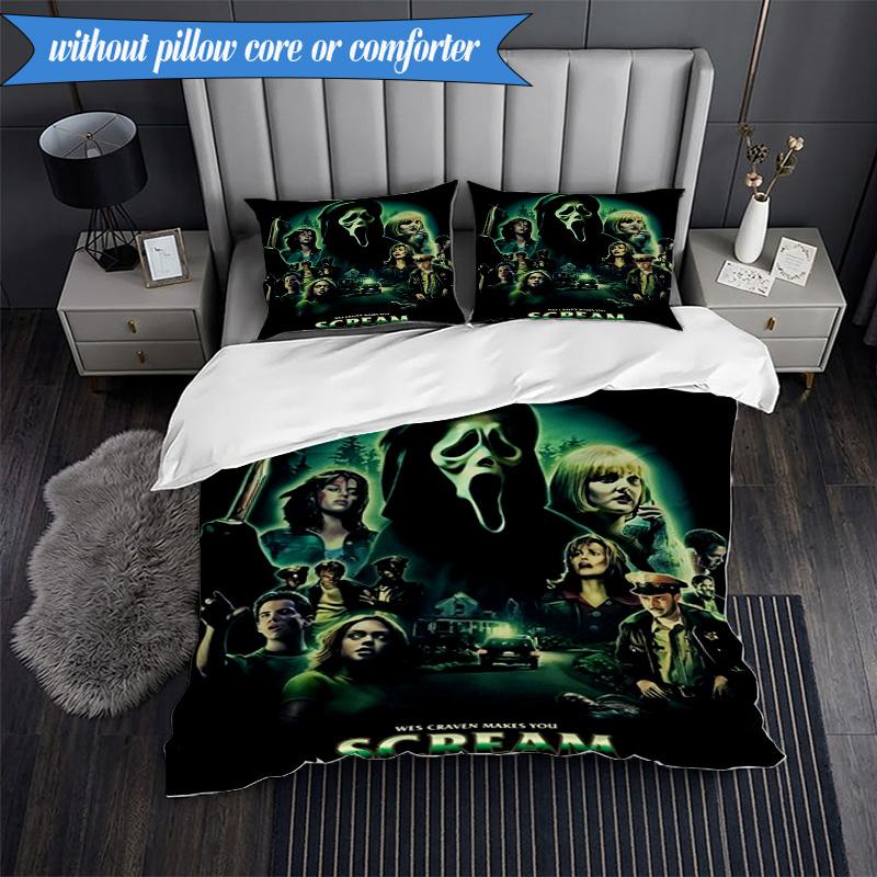 Scr-eam Horror Movie 3pcs K-pop Music Group Bedding set,Ideal for Bedroom, Dormitory,Including Duvet Cover And 2pcs Pillowcases,Fan Gifts