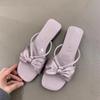 Fashion Flats Bow Women Slippers Summer Designer Shoes Elegant Woman Sandals Walking 2025 Casual Flip Flops Beach Slides Mujer Zapatos