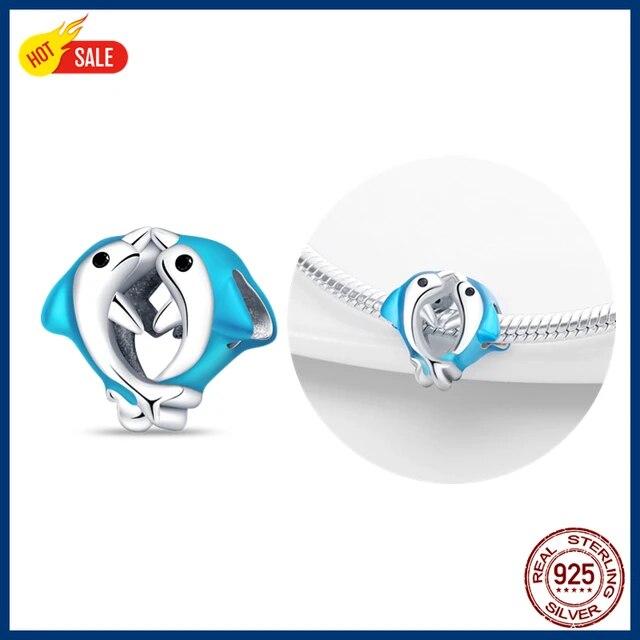 100% 925 Sterling Silver Firefly Charms Evil Eye Air Balloon Blue Charms FitNew Original Bracelet DIY Jewelry Making