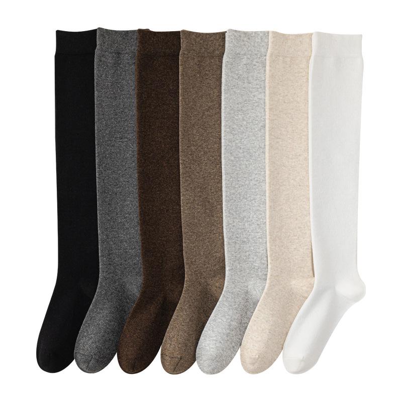 Women's Anti-Slip Over-the-Knee High Socks with Extended Warm Knee Pads for Autumn and Winter